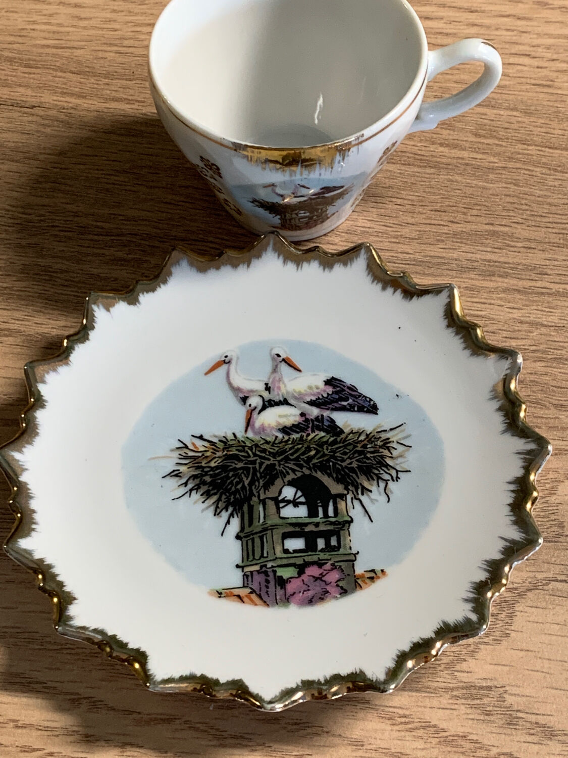 Cup and under cup stork riquewihr