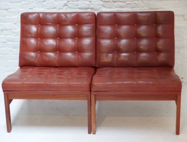 Pair of vintage armchairs by Ole Gjerlovs Knudsen and Torben Lind for France and SØn 1960