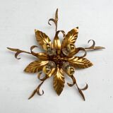 Gold plated XL ceiling lamp or wall lamp from Italy, 1970s