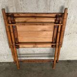 Folding bamboo side table