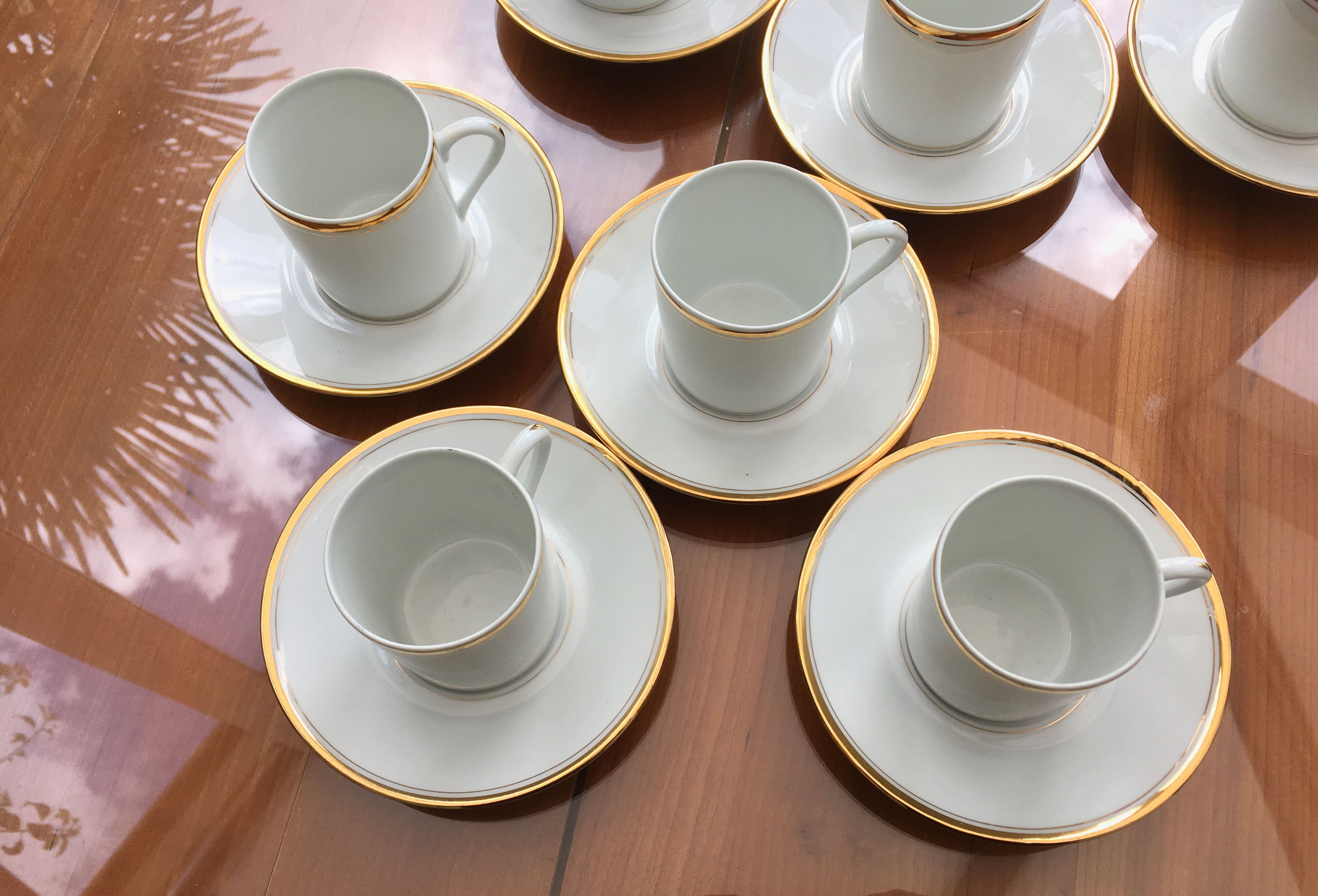 Set de 8 tasses à café en porcelaine de Sologne