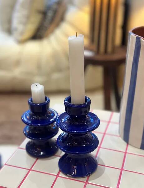 Majorelle dark blue candle holder