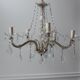 Brass and glass tassel chandelier 40-50s