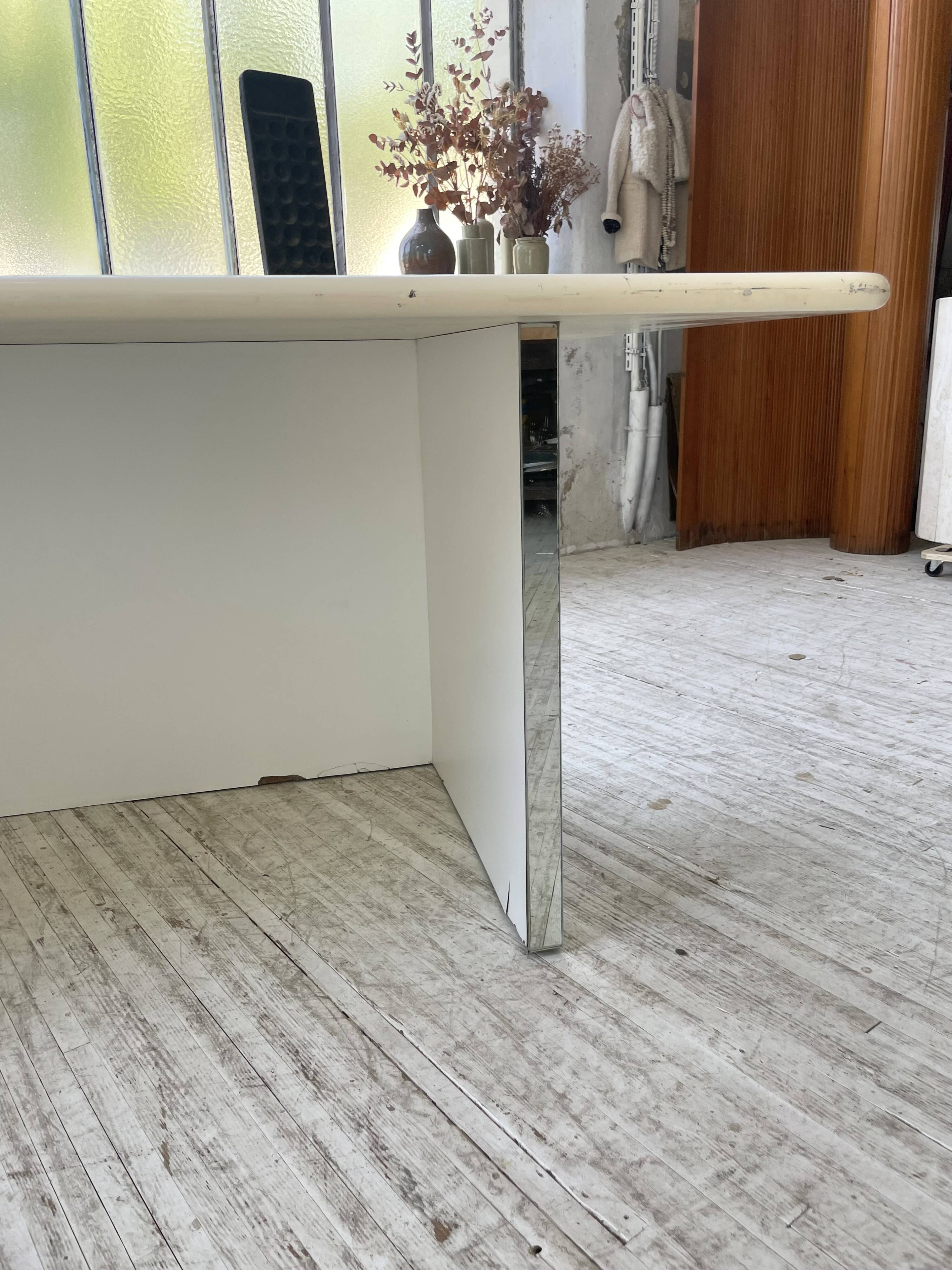 80s lacquered desk and mirror