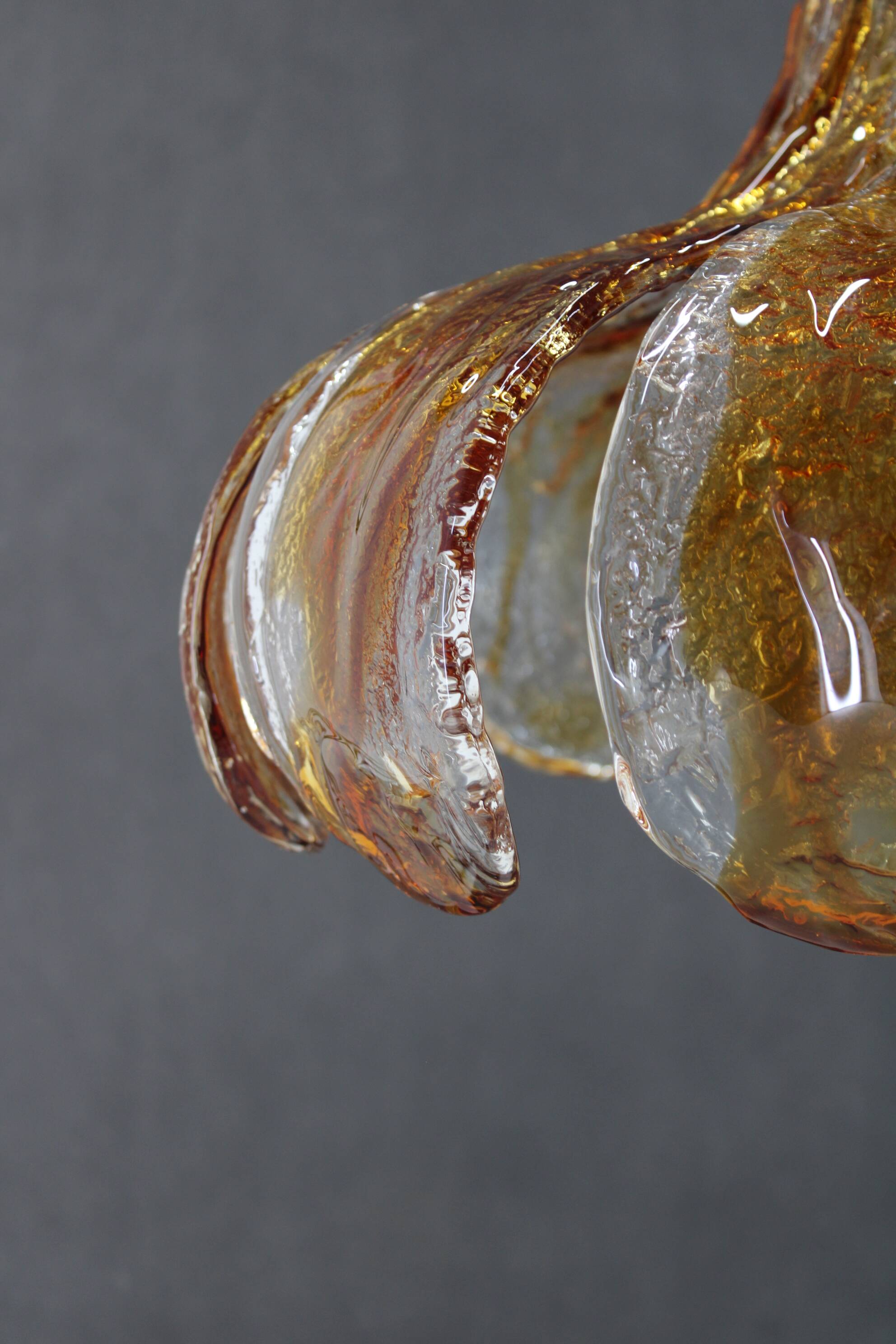 1970s Large Murano Glass Chandelier Mazzega, Italy