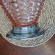 Art Deco cornucopia vase, centrepiece, bowl - blown glass & chrome 1930