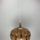 Scandinavian UFO Mushroom Pendants in Wood Veneer, 1970s