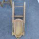 Lot of 2 old chairs in carved wood and leather