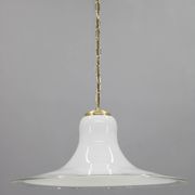 Italian mid-century glass and brass pendant light, 1960s