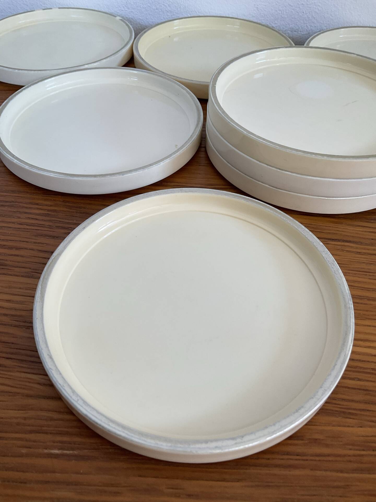 Emsa W. Germany serving tray set with 10 coasters from the 1970s.