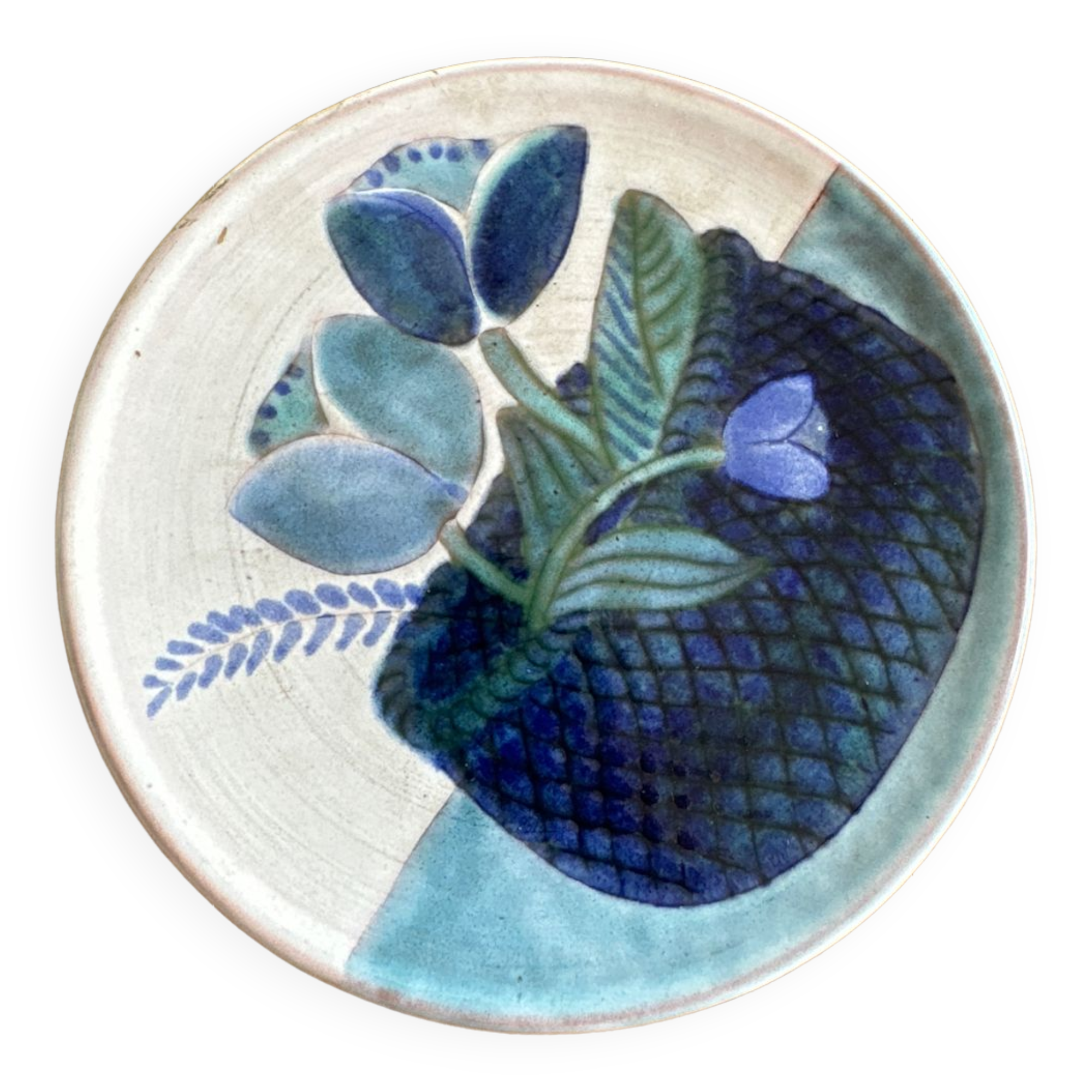 Plate decorated with flowery baskets Cloutier