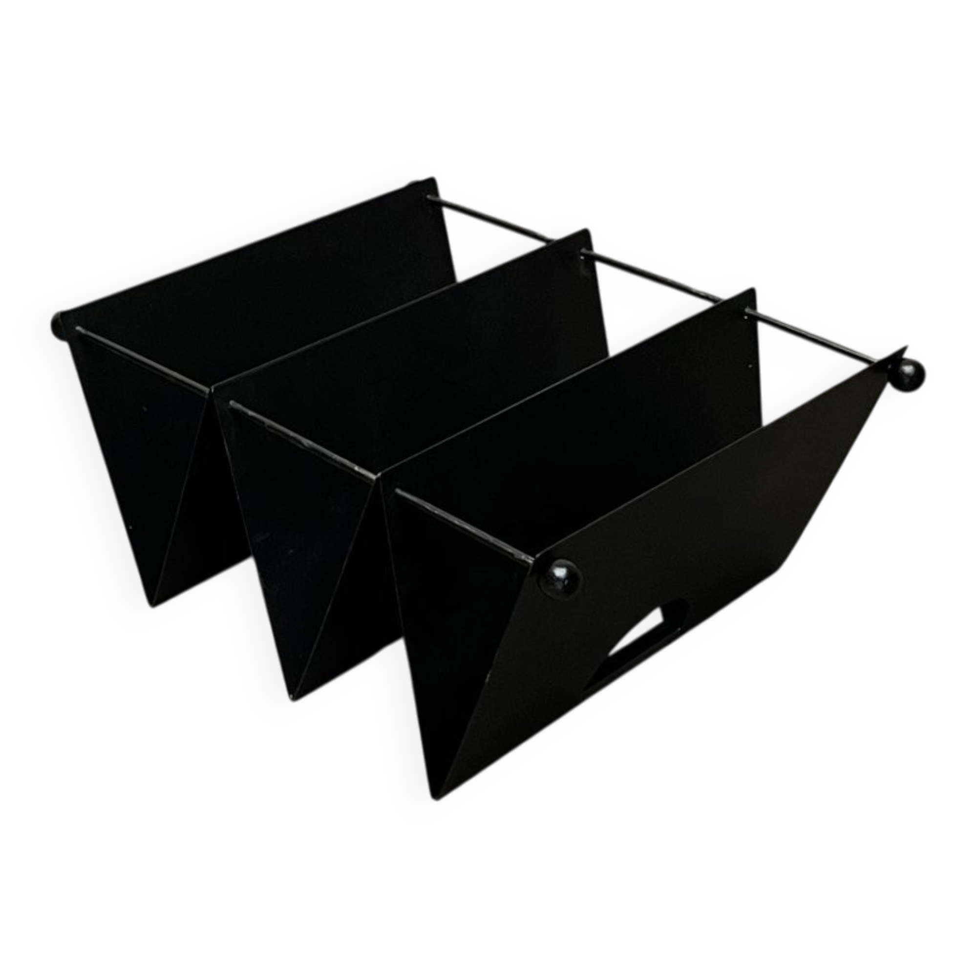 Postmodern Italian metal magazine rack, 1980s