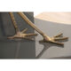 Vintage lacquered wooden console decorated with brass herons 1970