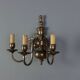 Antique bronze wall sconces with 3 lights, decorations from Italy, 20th century.