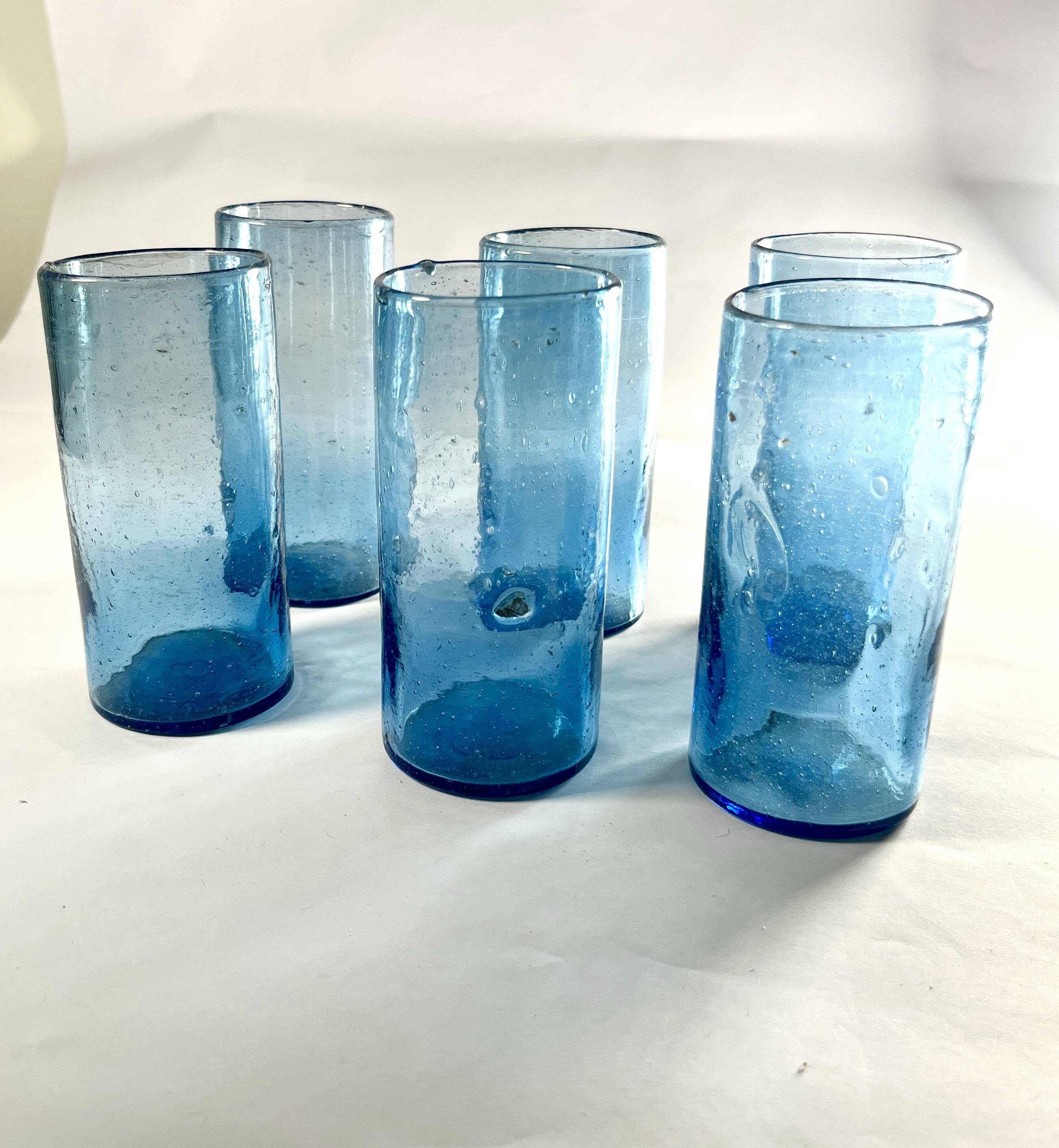 Verres à eau verre bleu