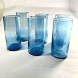 Verres à eau verre bleu