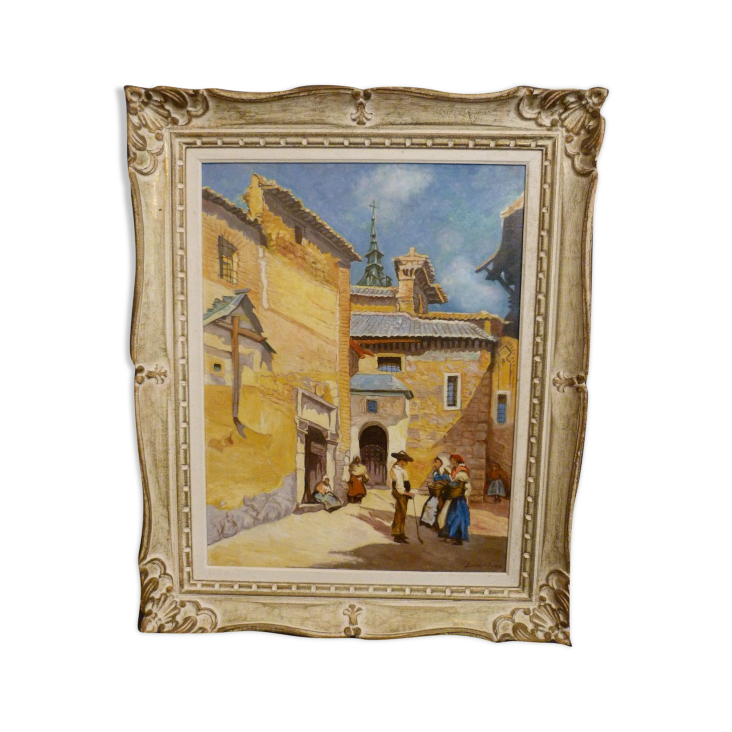 Spanish Village signed Diaz de la poue
