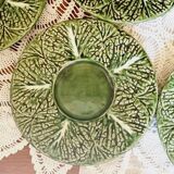 Set of 6 small cabbage barbotine plates
