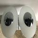 Gray lamp with oval frosted glass lampshade