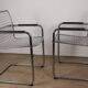 Pair of vintage chrome metal armchairs, 1970