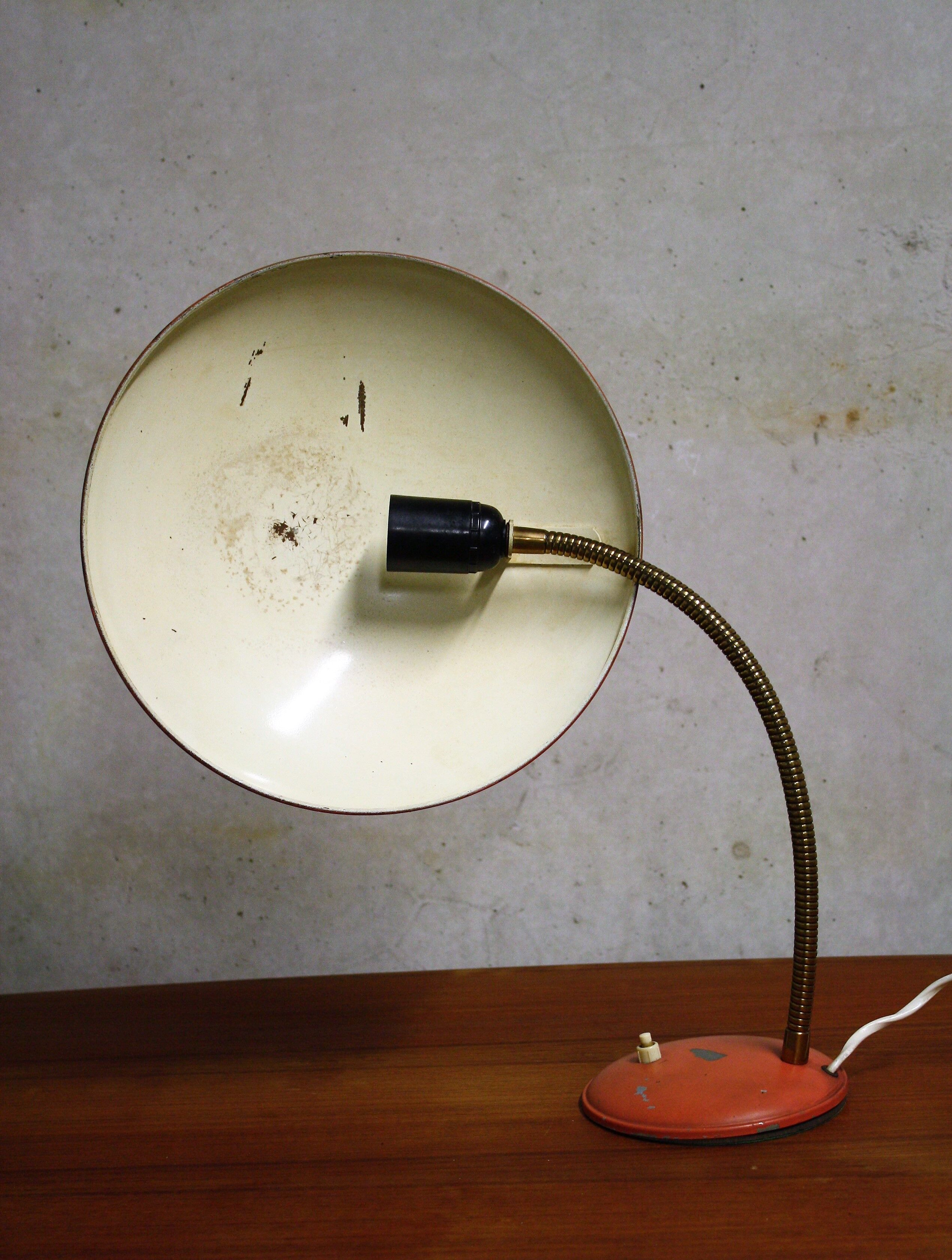 Orange midcentury table lamp by Philips, 1960s