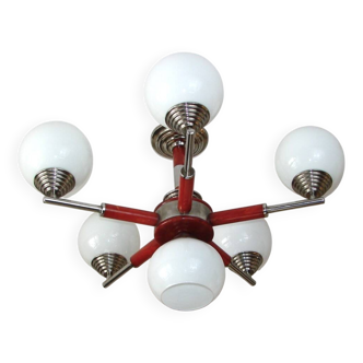 Lustre en métal, bakélite et verre, 1970