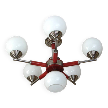 Lustre en métal, bakélite et verre, 1970