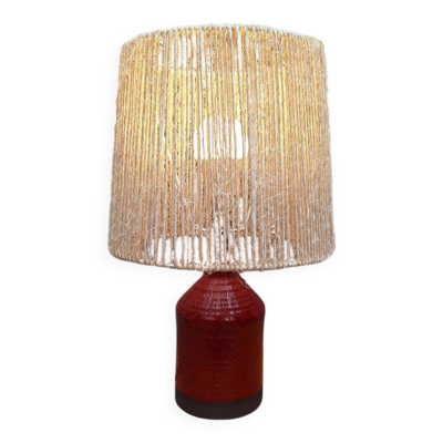 Lampe en céramique danoise Belka abat jour en corde