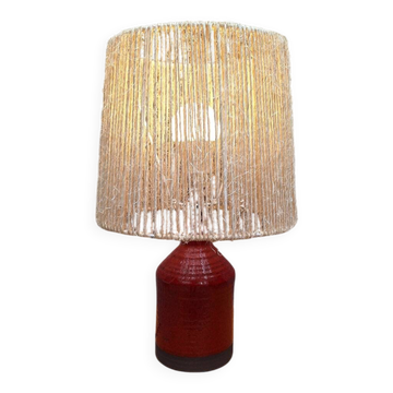 Lampe en céramique danoise Belka abat jour en corde
