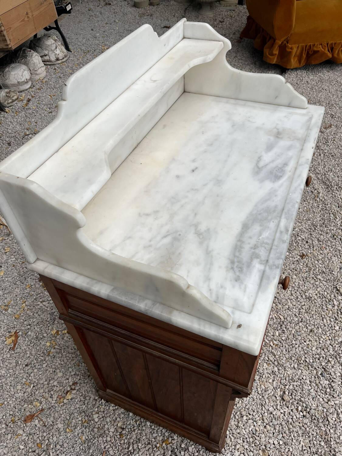 Vintage white marble bathroom cabinet 1950