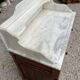 Meuble de toilettes marbre blanc vintage 1950