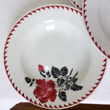 Set of 5 vintage soup plates from the St Amand factory, Café Mars model, in porcelain