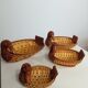Lot de 4 canards osier Vintage
