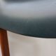 Set of 4 Scandinavian Teak and Green Leatherette Dining Chairs