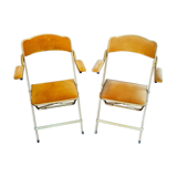 Folding chairs in mustard velvet