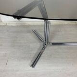 Table verre acier