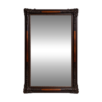 Large 19th-century lacquered wooden mirror