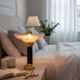 Art Deco bedside lamp with signed Muller glass.
