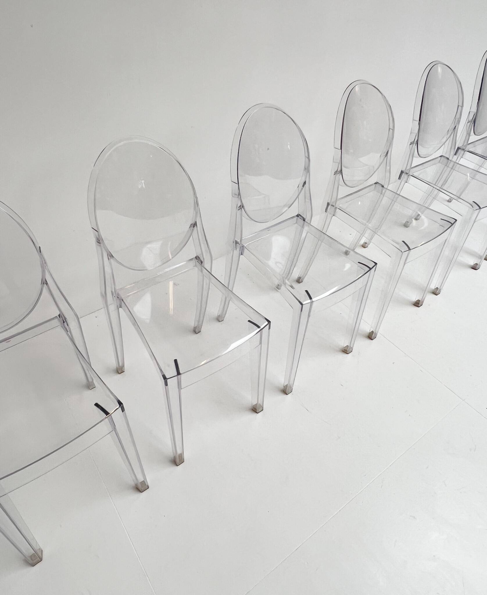 6 Victoria Ghost chairs by Philippe Starck for Kartell, after 2000.