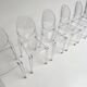 6 Victoria Ghost chairs by Philippe Starck for Kartell, after 2000.