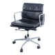 SOFT PAD CHAIR EA 217 EAMES BLACK LEATHER HERMAN MILLER ICF EDITOR 1970s