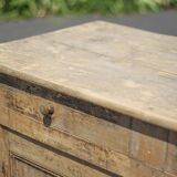 Old wooden sideboard, wooden furniture, brutalist storage furniture