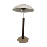 Teak and travertine desk lamp