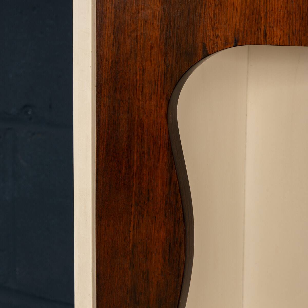 20thC ITALIAN STANDING DRY BAR IN HARDWOOD & CREAM LAMINATE c.1970