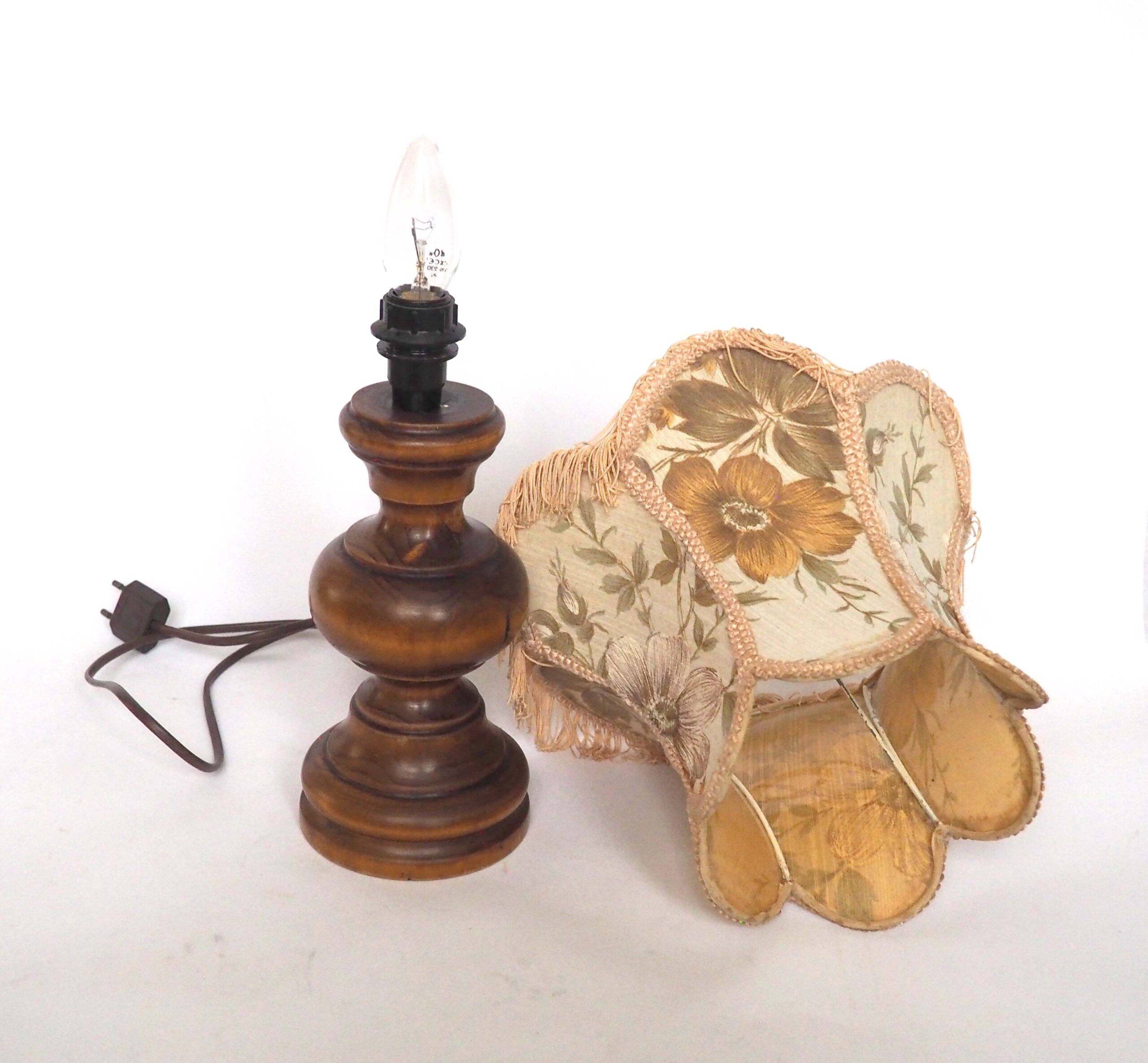 Turned wooden lamp base