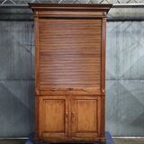 Antique Tambour Cabinet | Rolling Shutter Cupboard | Classic Filing Cabinet