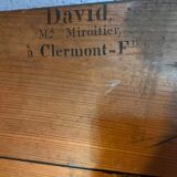 Mirror with golden mercury parquet signed david frame wood and stuck