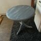 Patinated wooden pedestal table