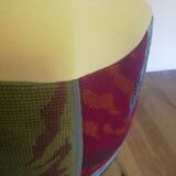 Pouf with canvas patterns