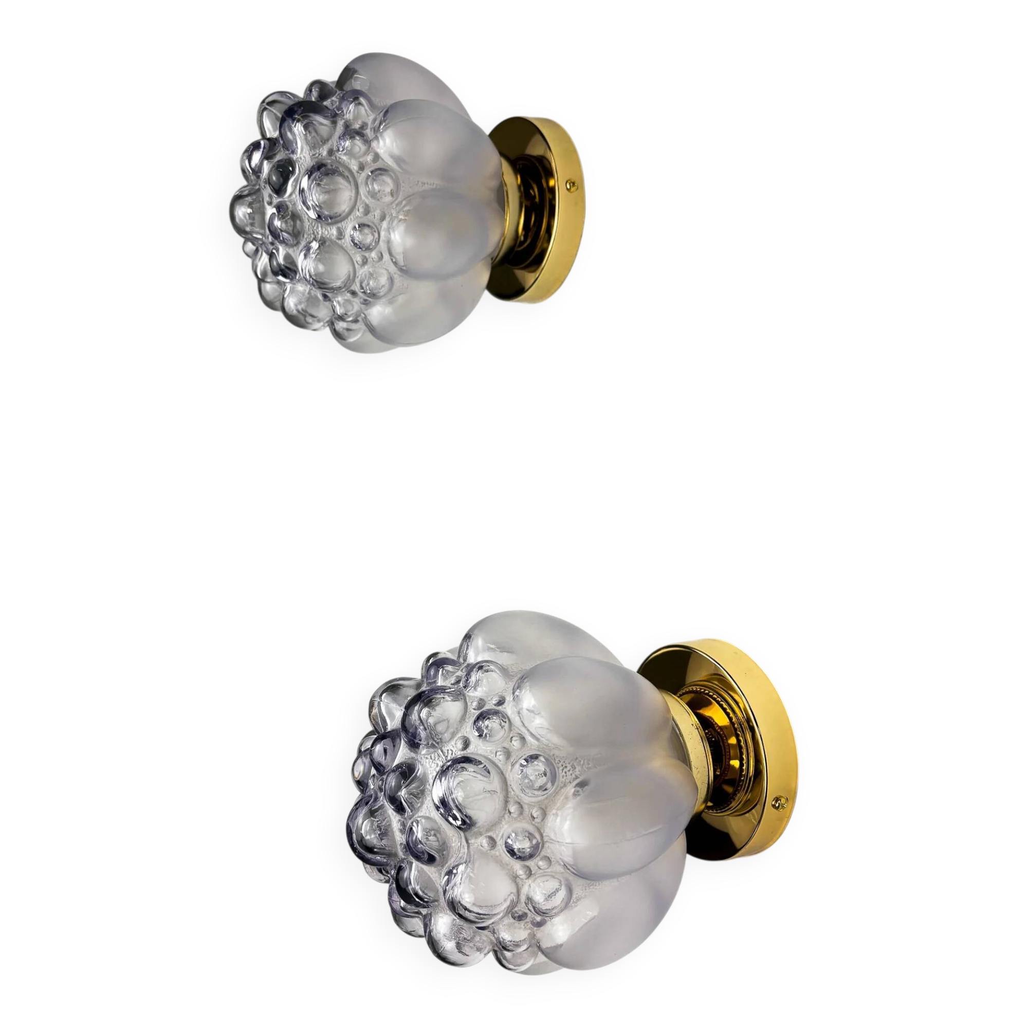 Pair of bubble glass sconces – Helena Tynell style, Germany, circa 1970s